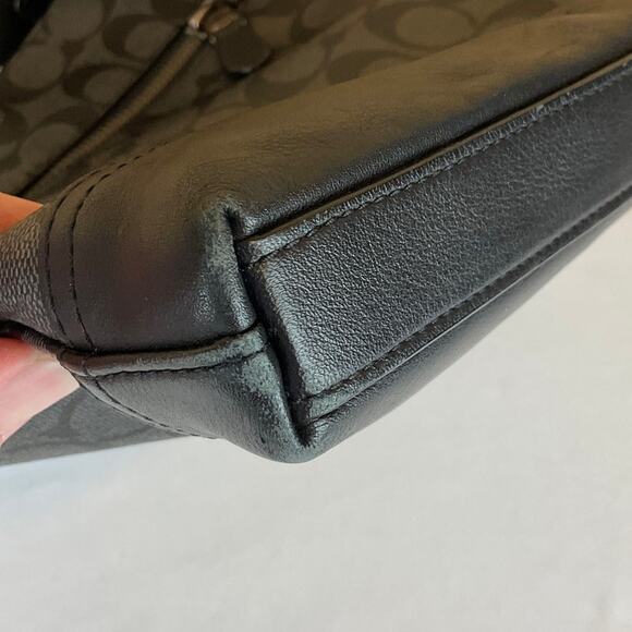 Coach Leather Monogram Crossbody Bag - Black/Gray - Picture 7 of 16